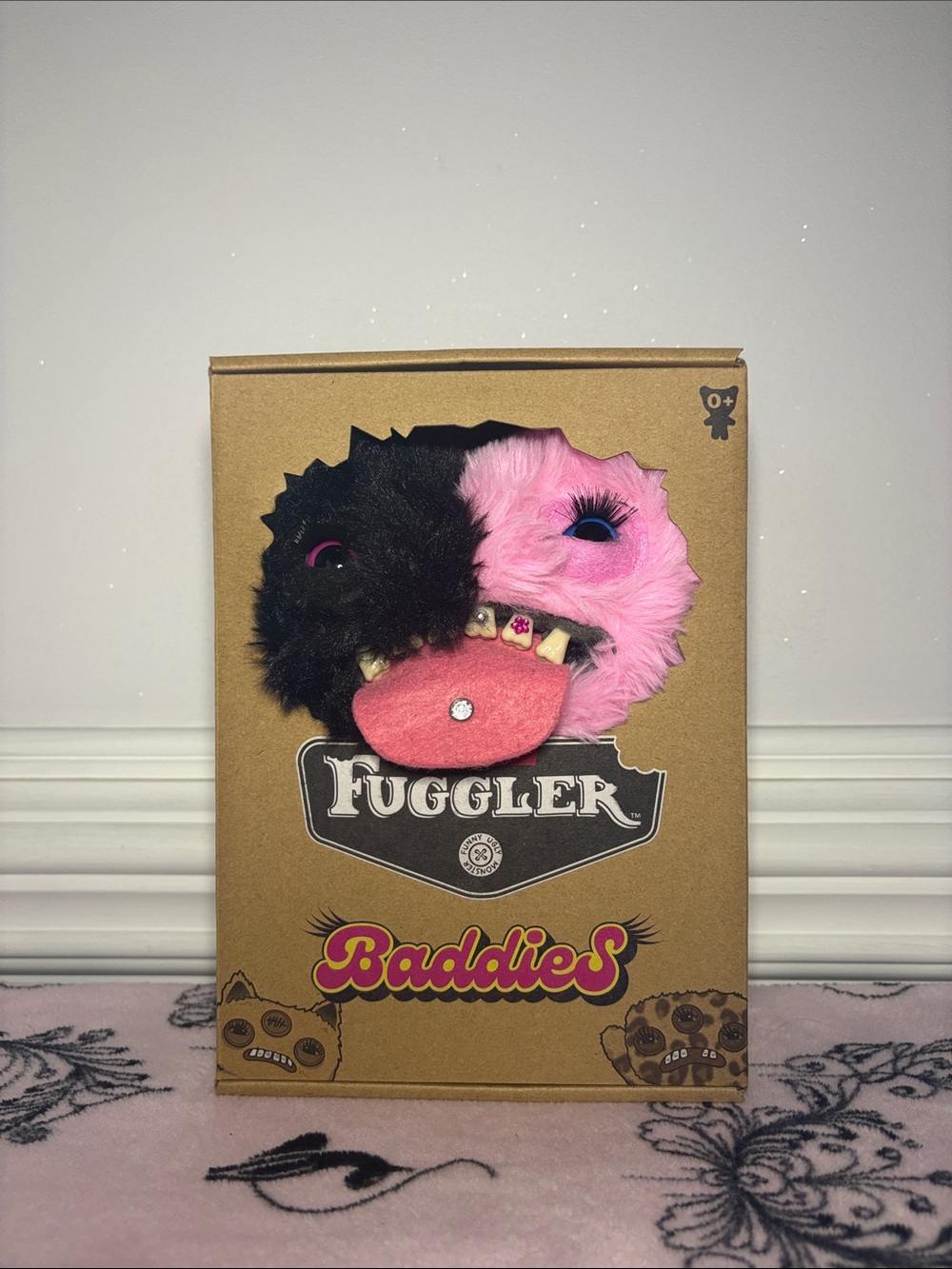 Fuggler Baddies Two-Tone Plush Bag Charm - Pink & Black